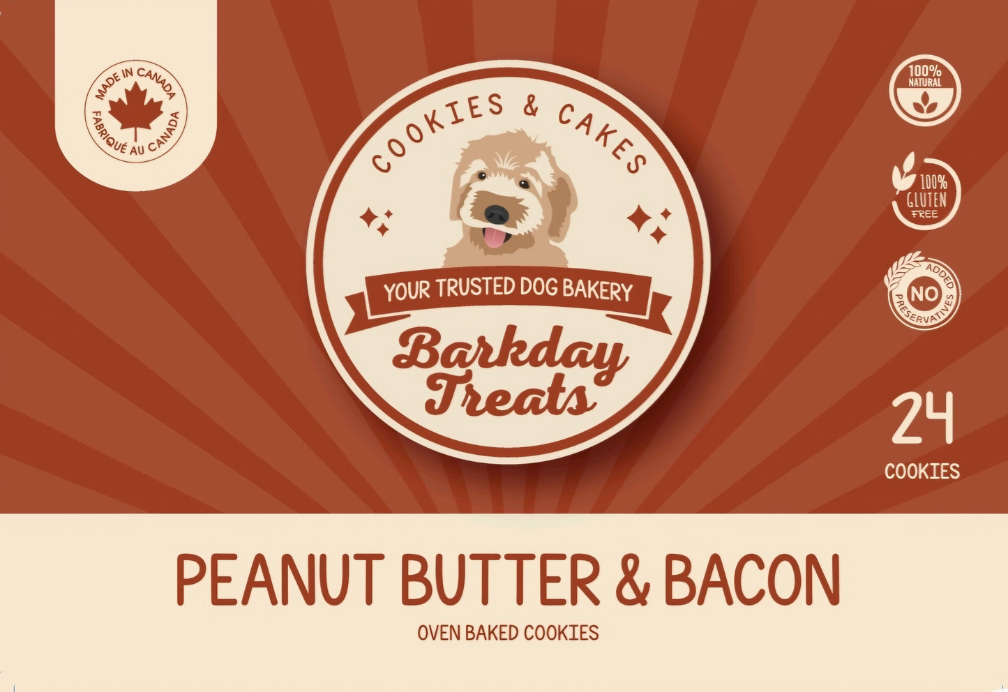 Peanut Butter & Bacon Dog Cookies