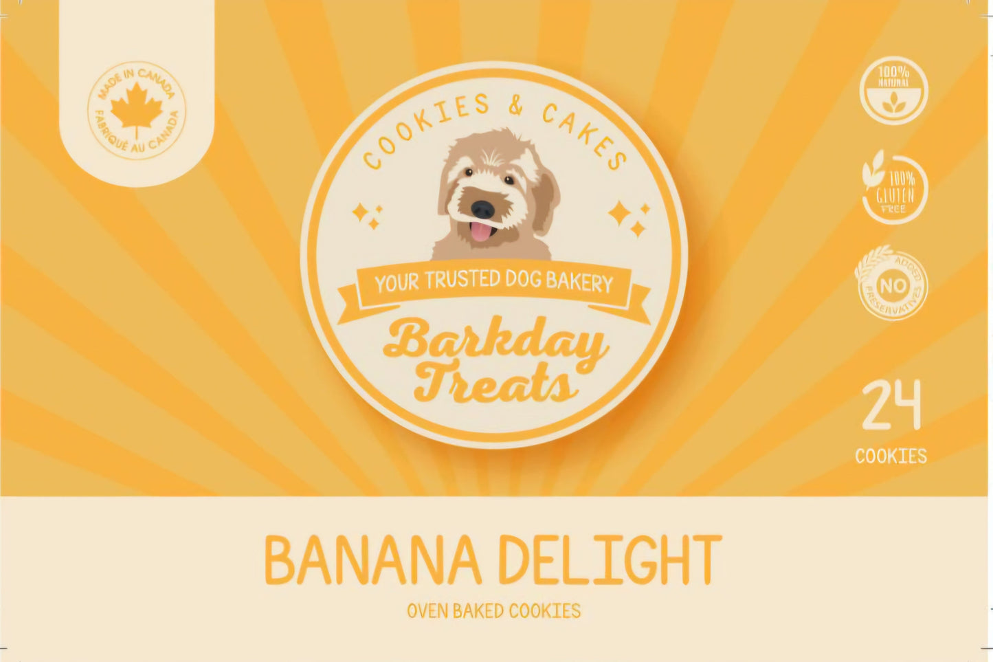 Banana Delight Dog Cookies