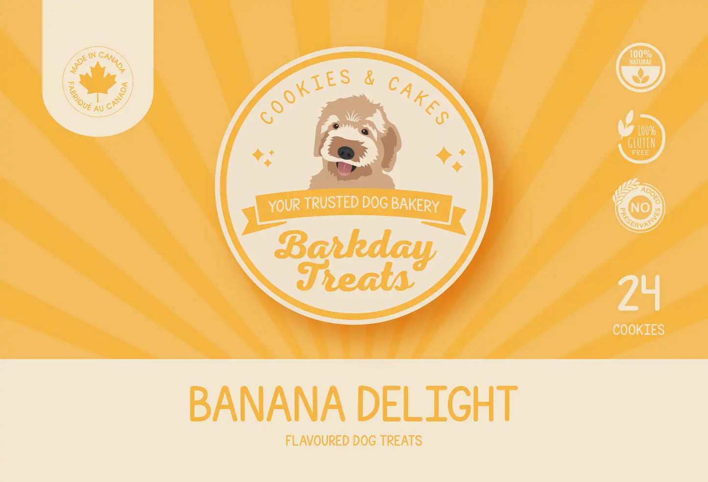 Barkday Treats Banana Delight Dog Cookie Label