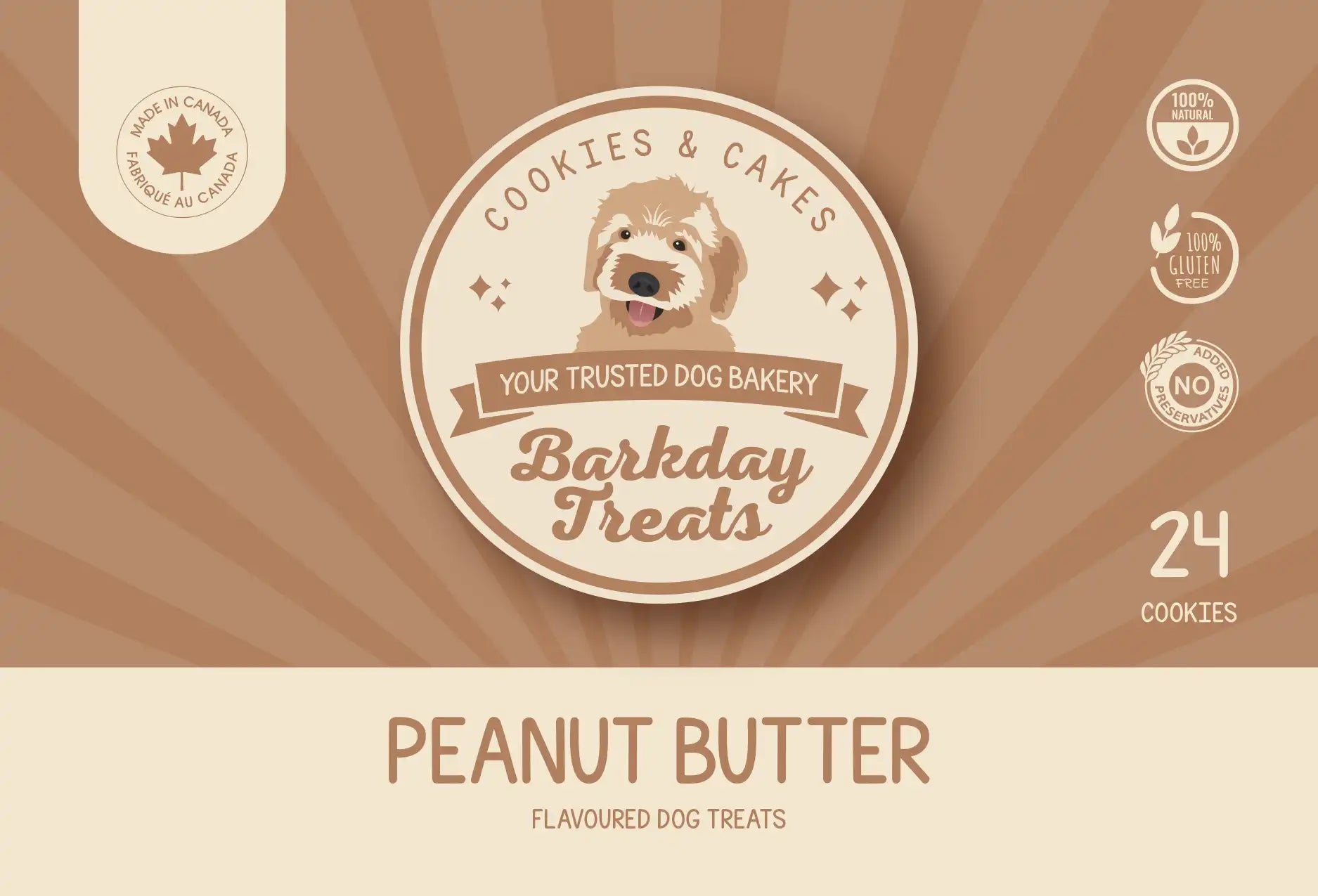 Barkday Treats Peanut Butter Dog Cookie Label