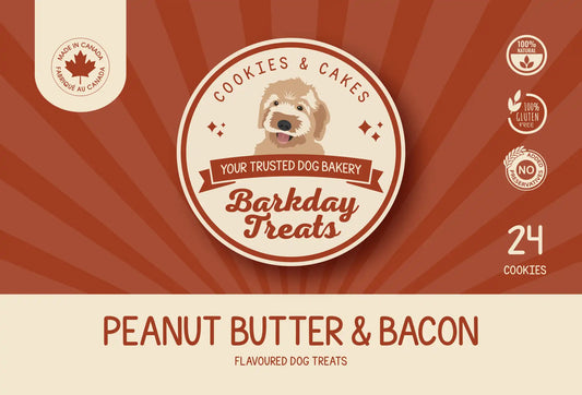 Barkday Treats Peanut Butter & Bacon Dog Cookie Label