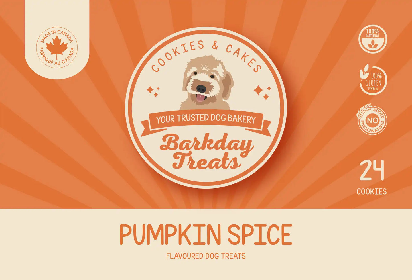 Barkday Treats Pumpkin Spice Dog Cookie Label